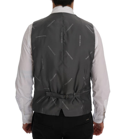 Gilet rayé en coton gris Dolce & Gabbana STAFF