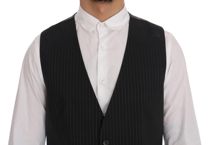 Gilet rayé en coton gris Dolce & Gabbana STAFF