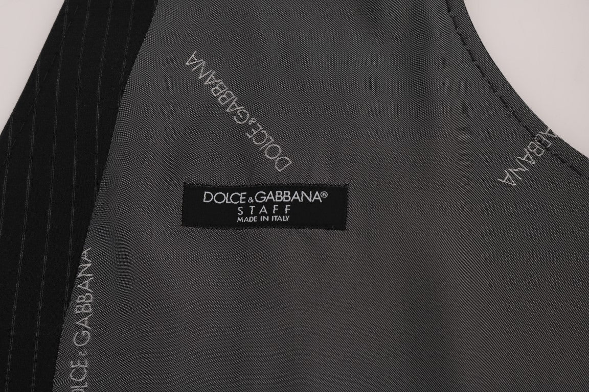 Gilet rayé en coton gris Dolce & Gabbana STAFF