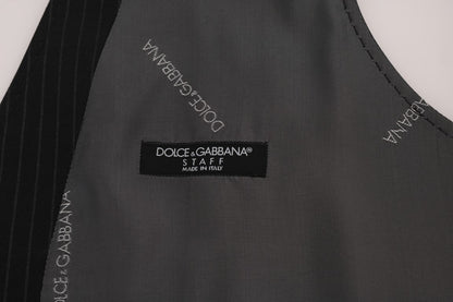 Gilet rayé en coton gris Dolce & Gabbana STAFF