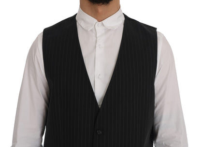 Gilet rayé en coton gris Dolce & Gabbana STAFF