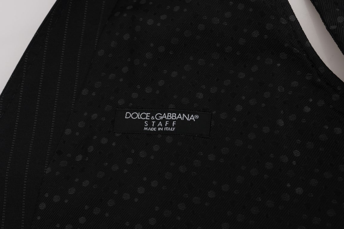 Gilet rayé en coton gris Dolce & Gabbana STAFF
