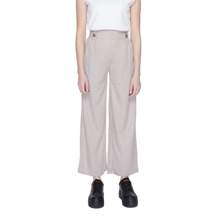 Jacqueline De Yong Gray Viscose Casual Pants