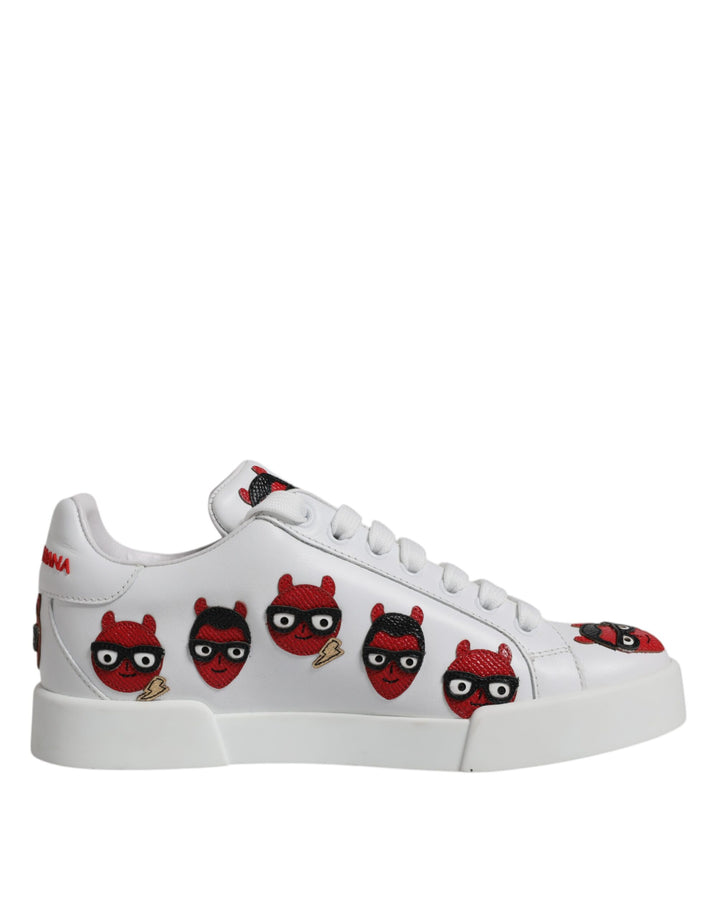 Zapatillas Dolce & Gabbana blancas "White Devil Face" Portofino