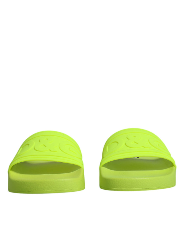 Chanclas de goma verdes Dolce & Gabbana Calzado de playa