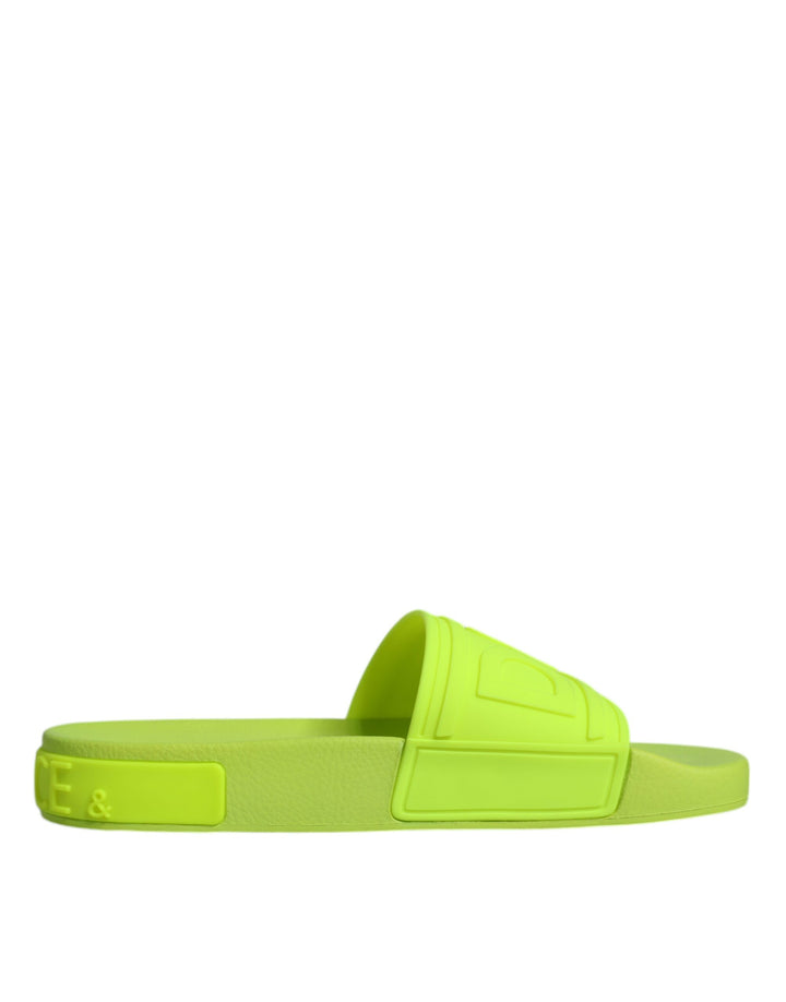 Chanclas de goma verdes Dolce & Gabbana Calzado de playa