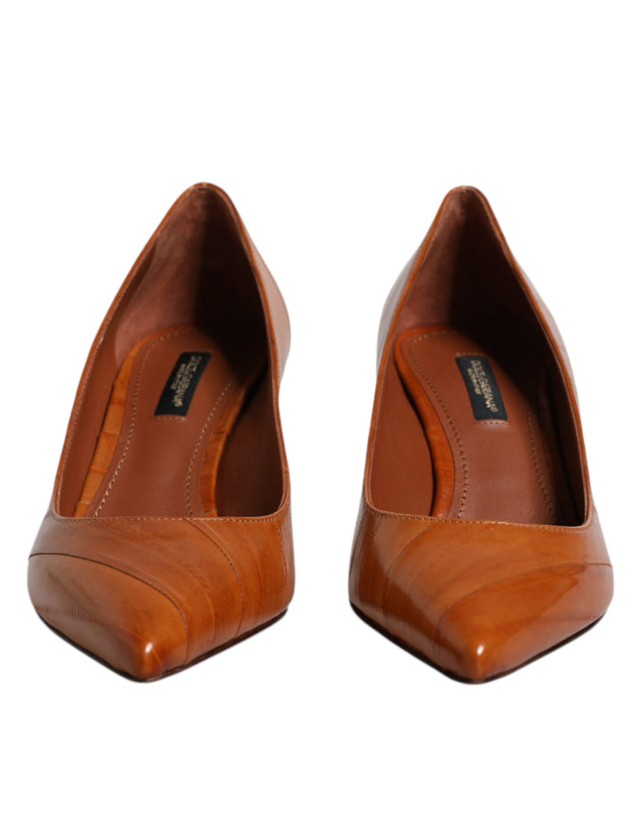 Chaussures à talons bas Dolce & Gabbana en cuir marron