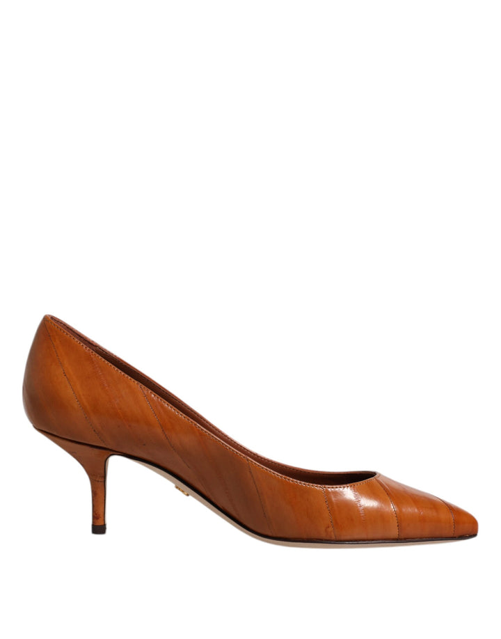 Chaussures à talons bas Dolce & Gabbana en cuir marron