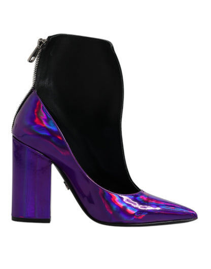 Botines Puntiagudos Morados y Negros Dolce & Gabbana