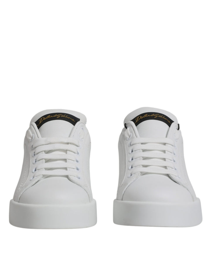 Zapatillas de Piel Blancas Clásicas de Corte Bajo Dolce & Gabbana