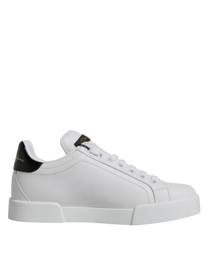 Zapatillas de Piel Blancas Clásicas de Corte Bajo Dolce & Gabbana