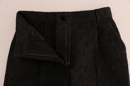 Pantalon Capri Dolce & Gabbana en brocart floral noir