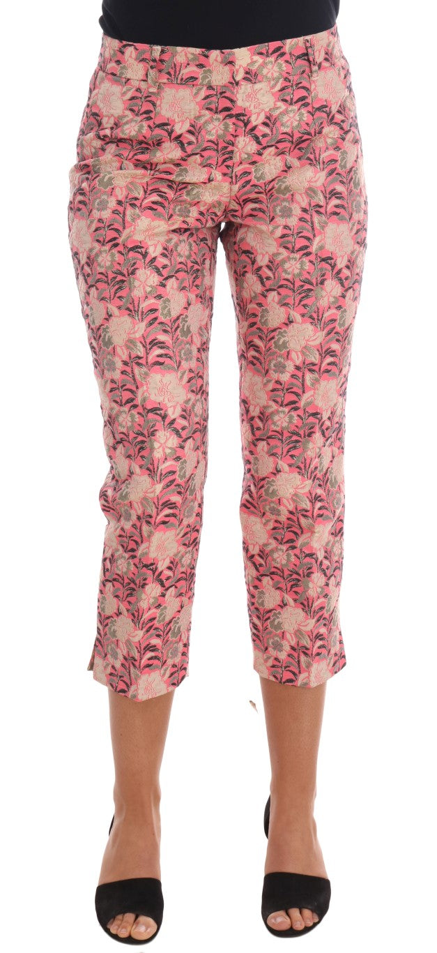 Pantalon Capri en brocart floral rose Dolce & Gabbana