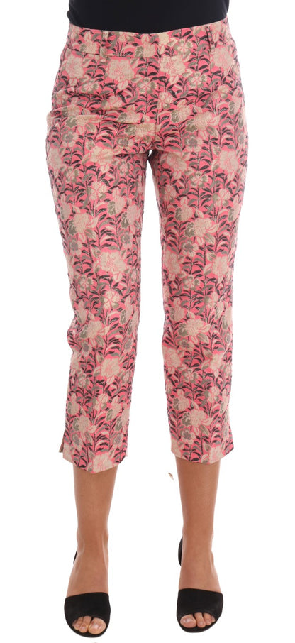 Pantalon Capri en brocart floral rose Dolce & Gabbana
