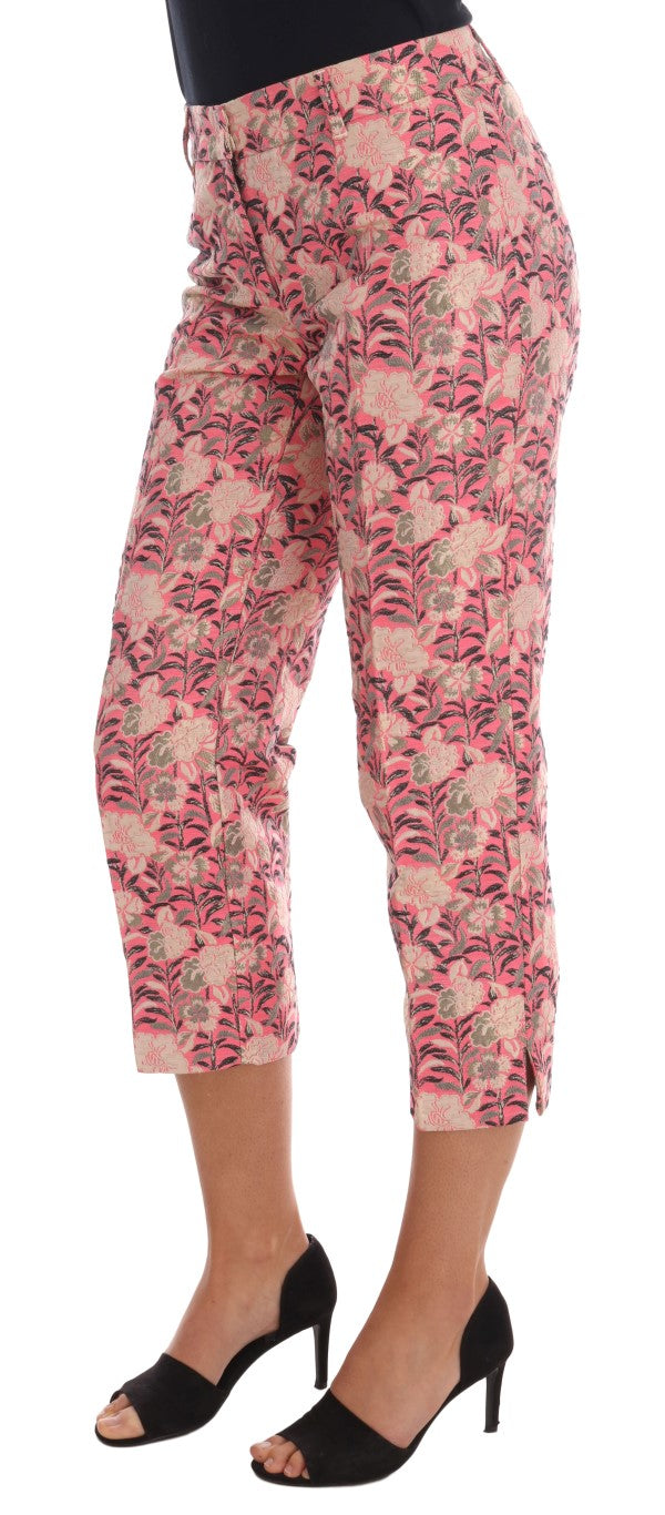 Pantalon Capri en brocart floral rose Dolce & Gabbana