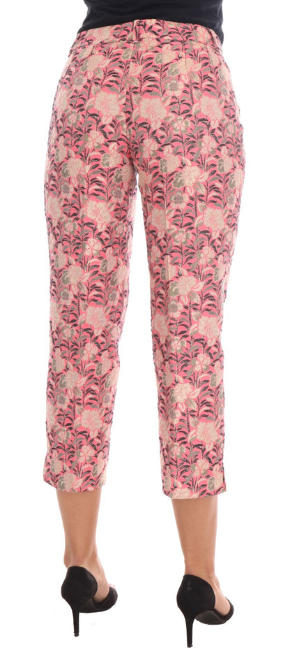 Pantalon Capri en brocart floral rose Dolce & Gabbana