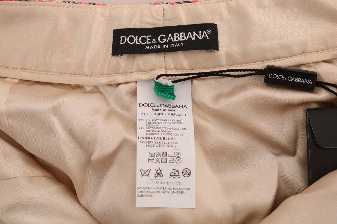 Pantalon Capri en brocart floral rose Dolce & Gabbana