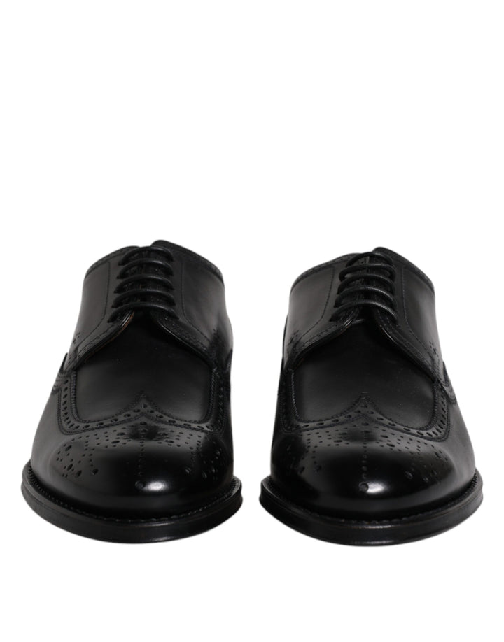 Zapatos formales Derby Wingtip de piel negra Dolce & Gabbana