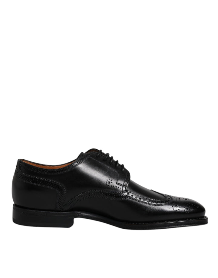 Zapatos formales Derby Wingtip de piel negra Dolce & Gabbana
