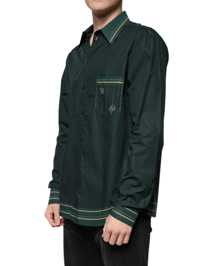 Chemise décontractée à manches longues Dolce & Gabbana MARTINI à logo vert
