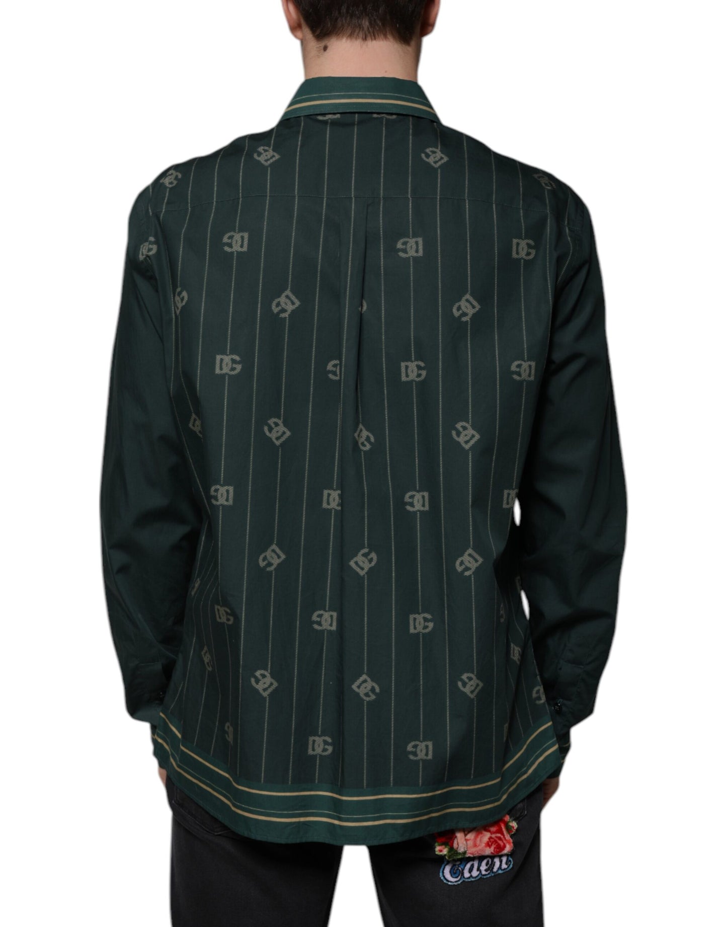 Chemise décontractée à manches longues Dolce & Gabbana MARTINI à logo vert
