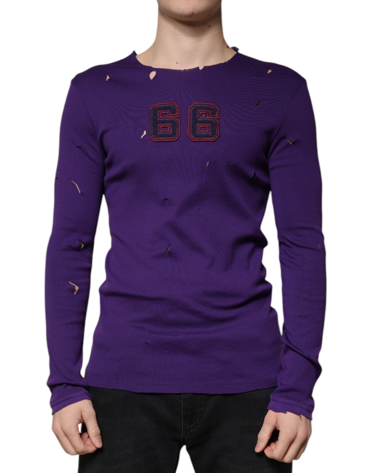 Pull Homme Dolce & Gabbana Col Rond en Coton Violet