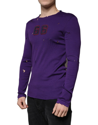 Pull Homme Dolce & Gabbana Col Rond en Coton Violet
