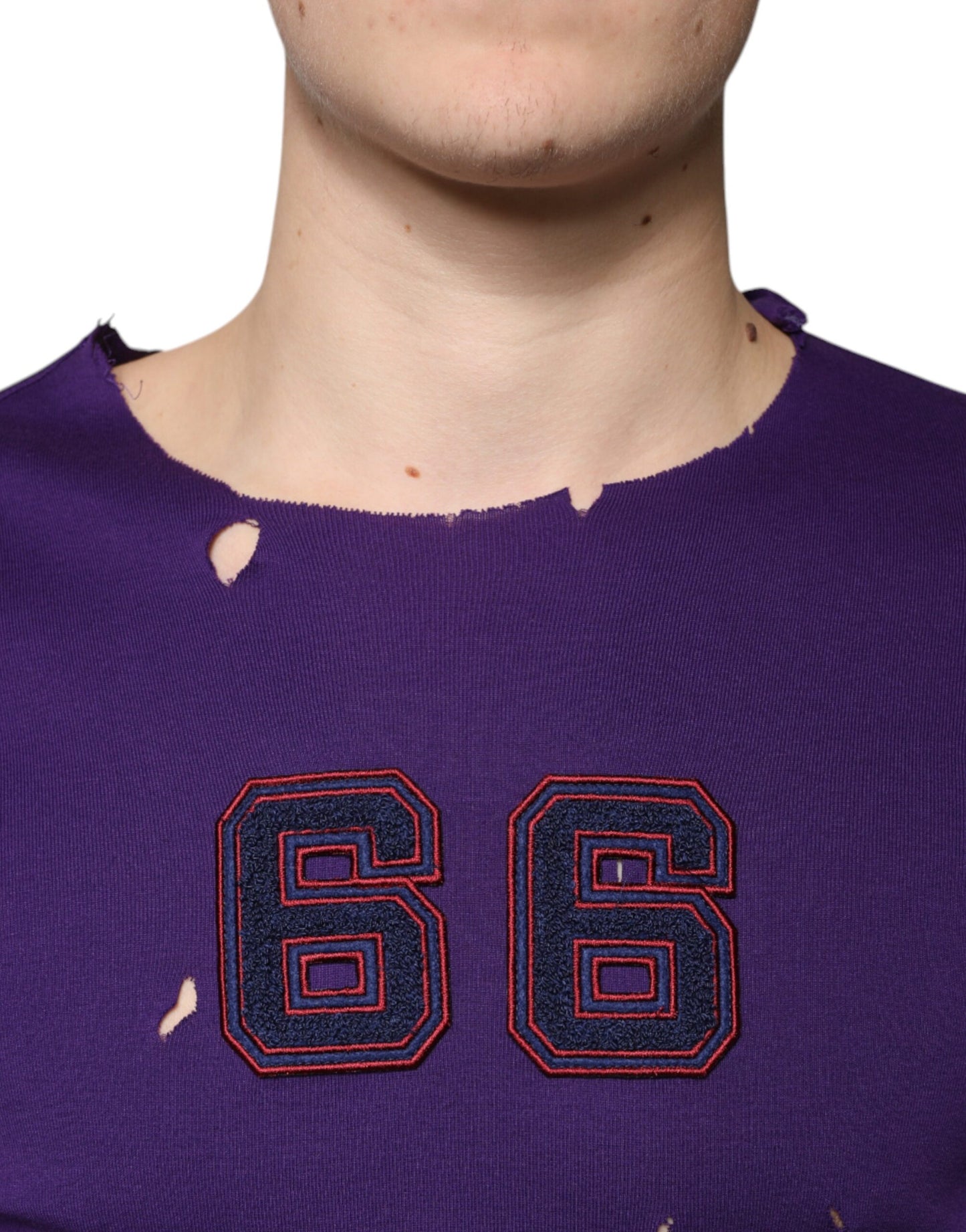 Pull Homme Dolce & Gabbana Col Rond en Coton Violet