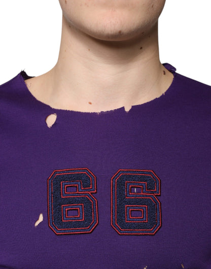 Pull Homme Dolce & Gabbana Col Rond en Coton Violet