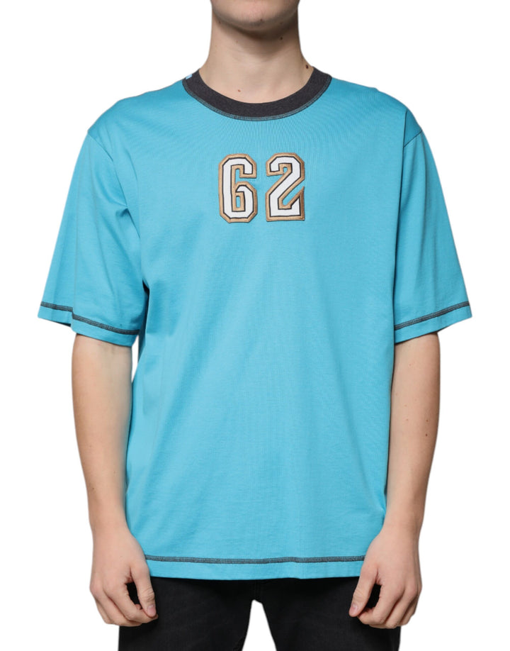 T-shirt Dolce & Gabbana col rond à manches courtes avec logo bleu