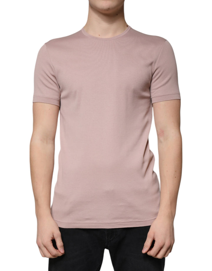 T-shirt Dolce & Gabbana en coton marron à manches courtes et col rond