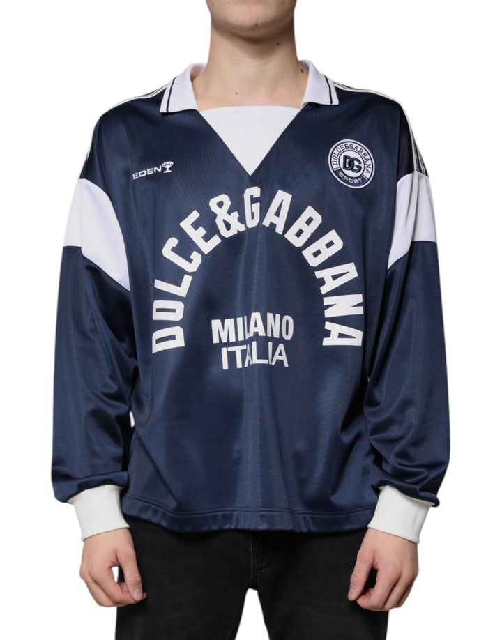 T-shirt en jersey à manches longues Dolce & Gabbana Blue White Milano