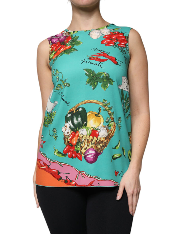 Débardeur sans manches Dolce & Gabbana multicolore à imprimé légumes