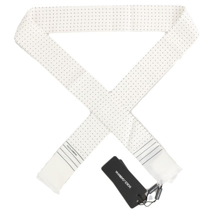 Écharpe skinny en soie blanche à pois Dolce & Gabbana