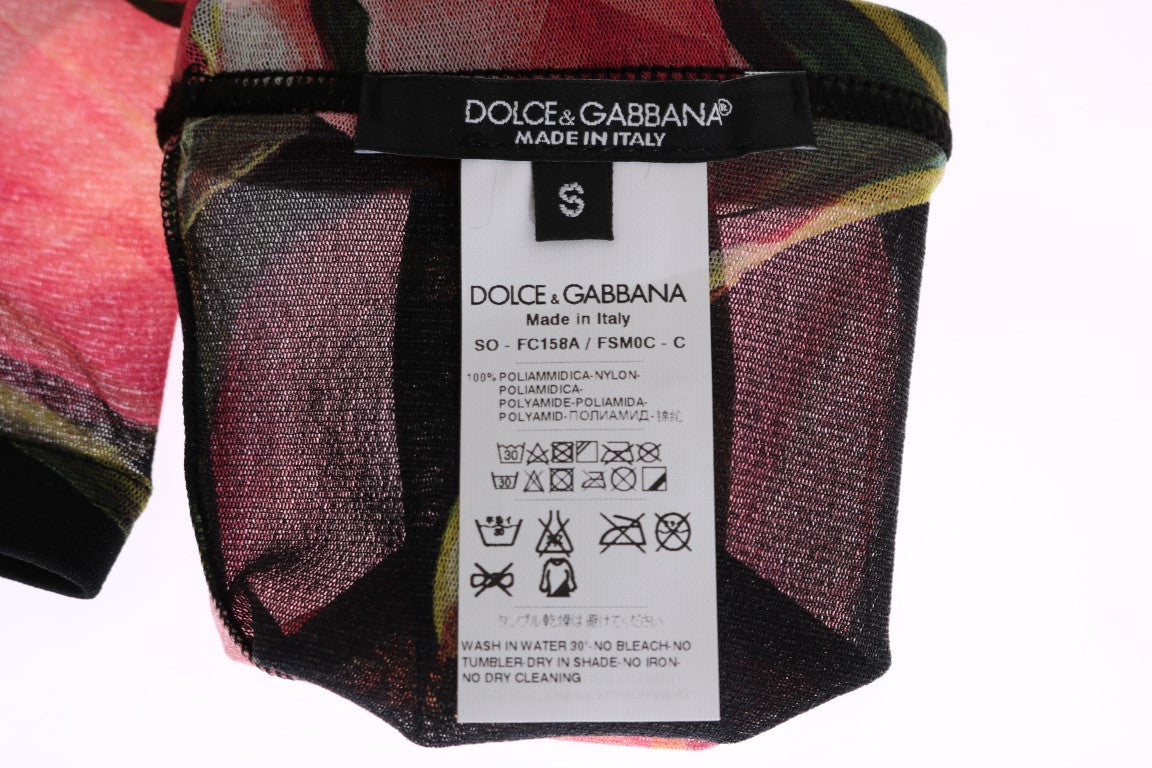 Calcetines de nailon de tulipanes florales multicolor Dolce & Gabbana