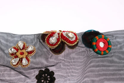Chaussettes Dolce & Gabbana noires Carretto en cristal stretch