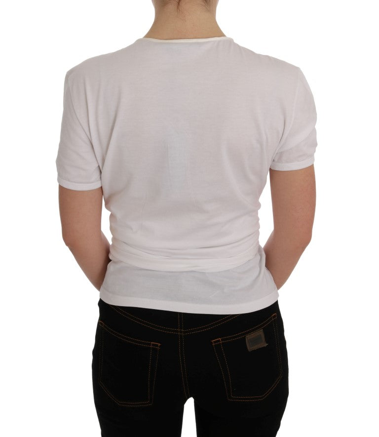 T-shirt en coton et soie blanc Dolce & Gabbana