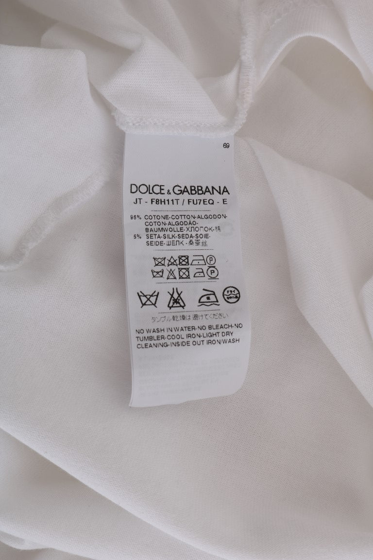 T-shirt en coton et soie blanc Dolce & Gabbana