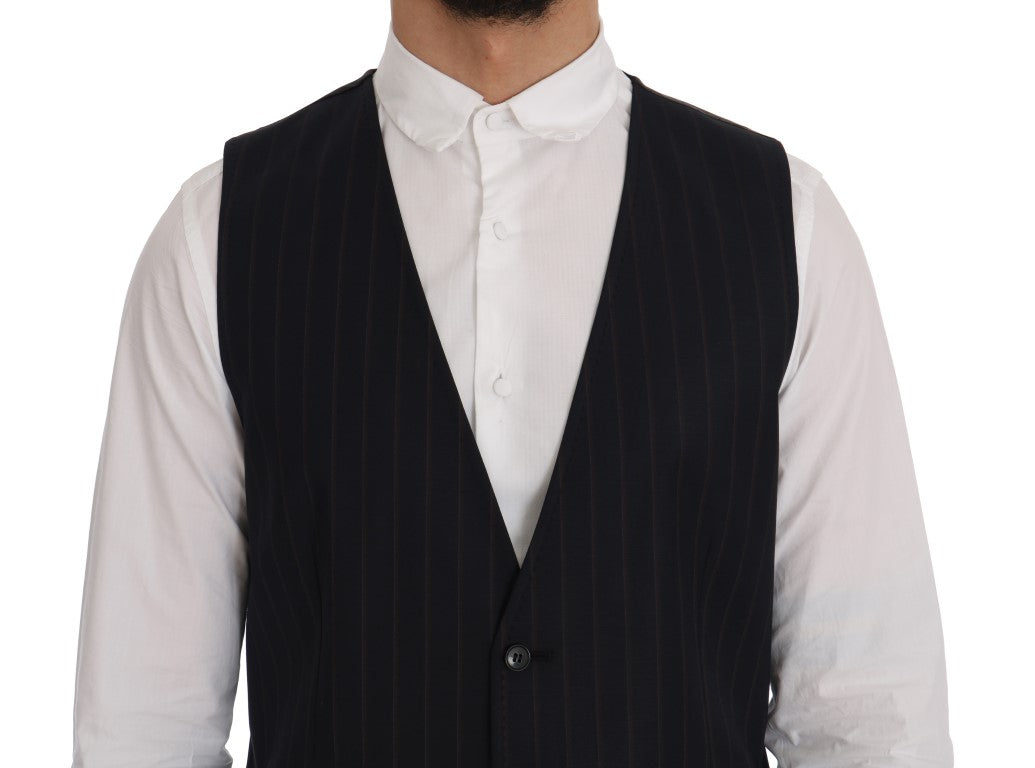 Gilet extensible en laine bleu Dolce & Gabbana
