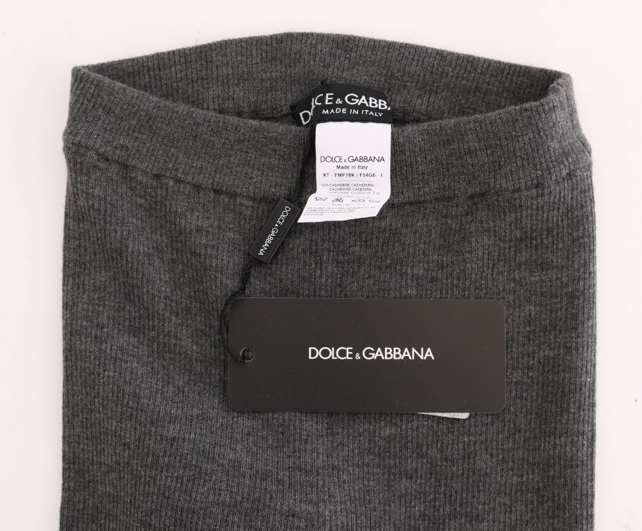 Collants Dolce & Gabbana gris en cachemire stretch