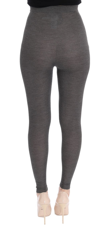 Collants Dolce & Gabbana gris en cachemire stretch