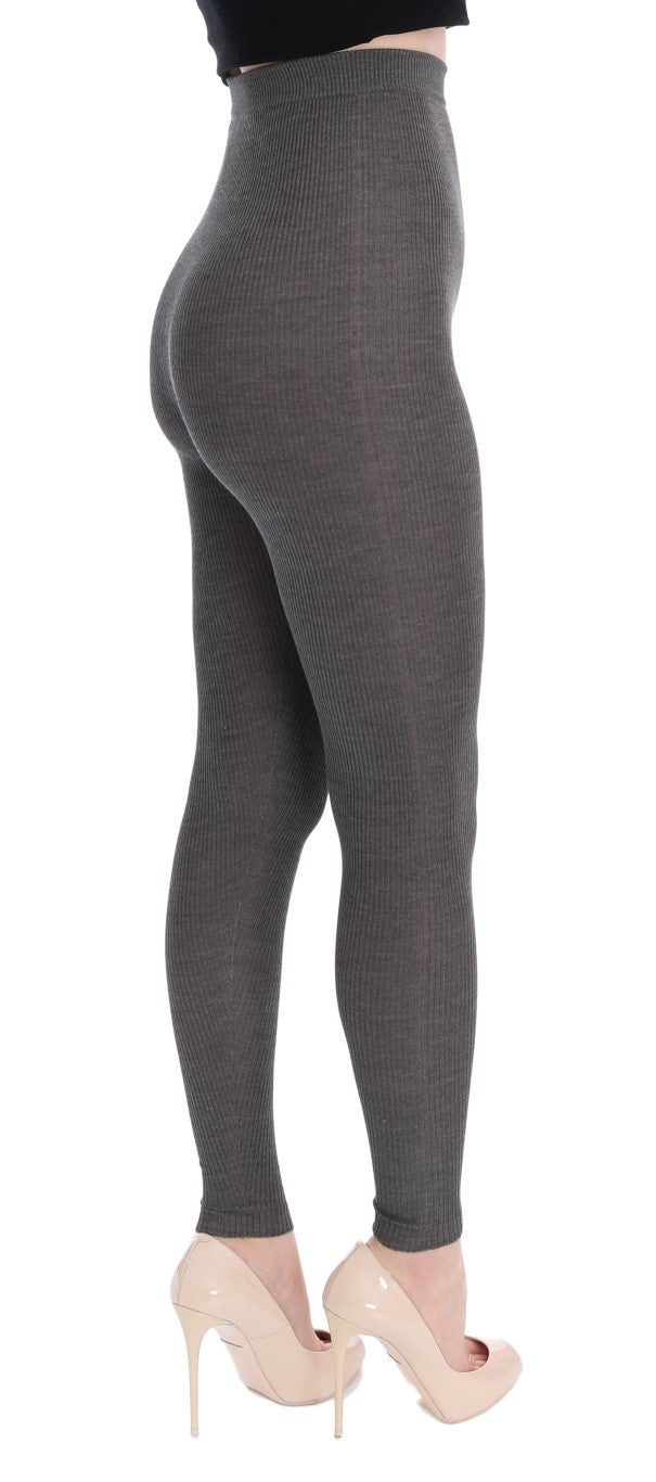 Collants Dolce & Gabbana gris en cachemire stretch
