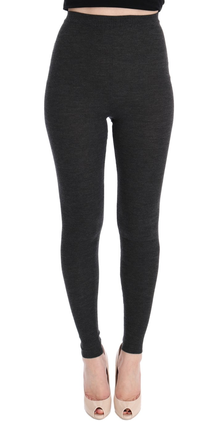 Collant en laine stretch gris Dolce & Gabbana