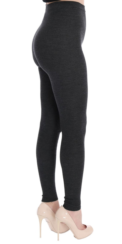Collant en laine stretch gris Dolce & Gabbana
