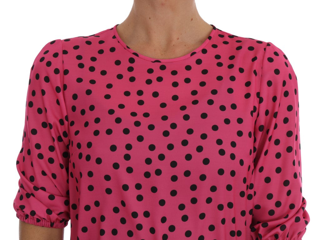 Chemisier en soie rose à pois Dolce & Gabbana