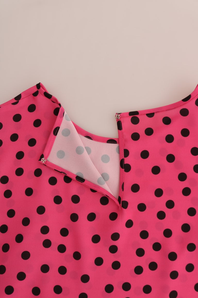 Chemisier en soie rose à pois Dolce & Gabbana
