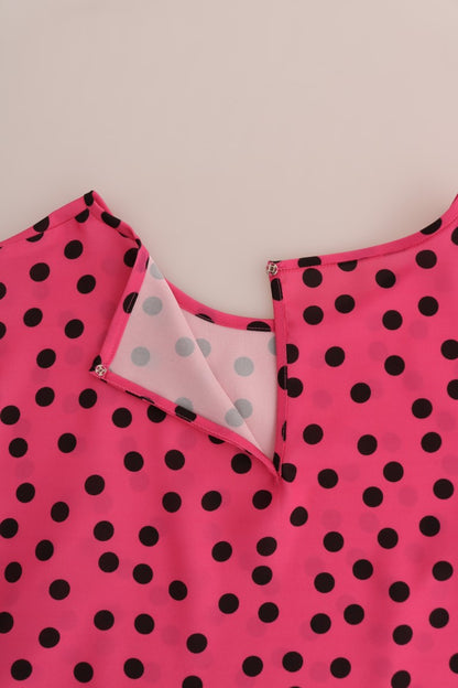 Chemisier en soie rose à pois Dolce & Gabbana