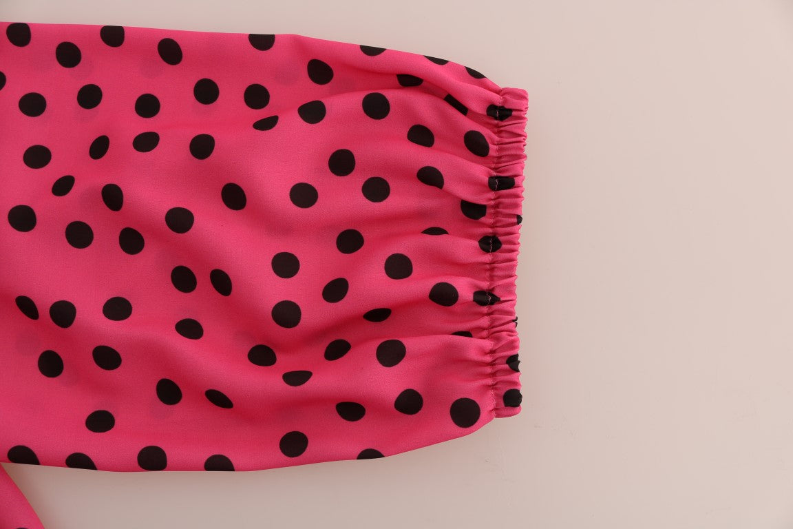 Chemisier en soie rose à pois Dolce & Gabbana
