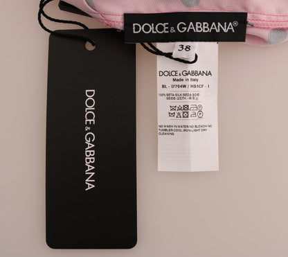 Chemisier en soie rose à pois Dolce & Gabbana