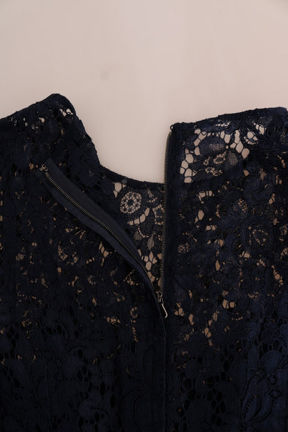 Robe fourreau Dolce & Gabbana en dentelle florale bleu Taormine